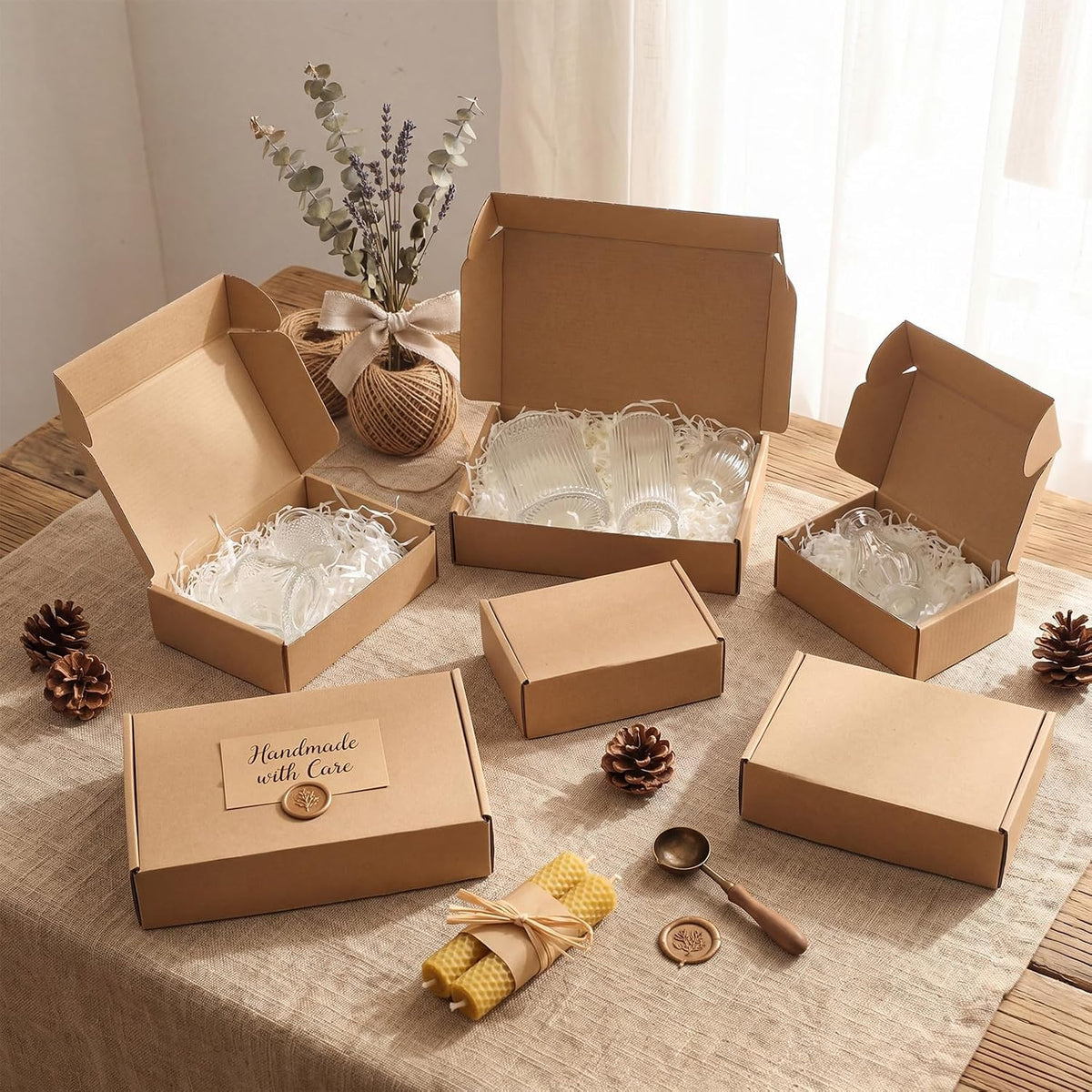 100 Pcs Small Shipping Boxes Assorted Sizes, 9x6x3", 7x5x2", 6x4x2"