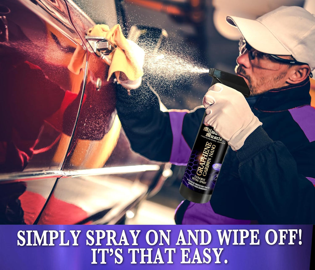 16oz Graphene Ceramic Coating Detail Spray Wax - The Best Protection Against Scratches, Swirls, Paint Chips, No Buff