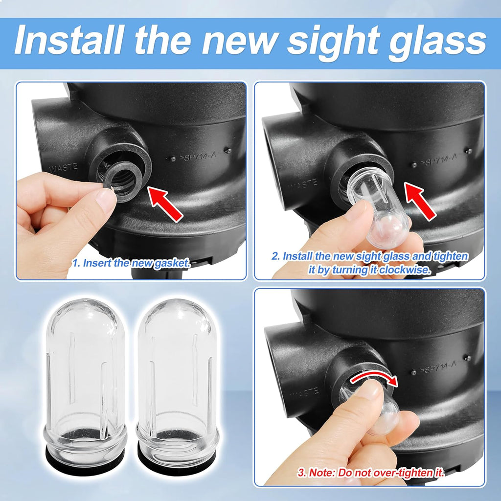 2 Pack SPX0710MA Sight Glass Replacement for Hayward SP0710 Series Valve