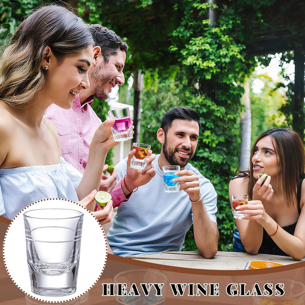 2 oz Heavy Shot Glass with Line, 8 Pack