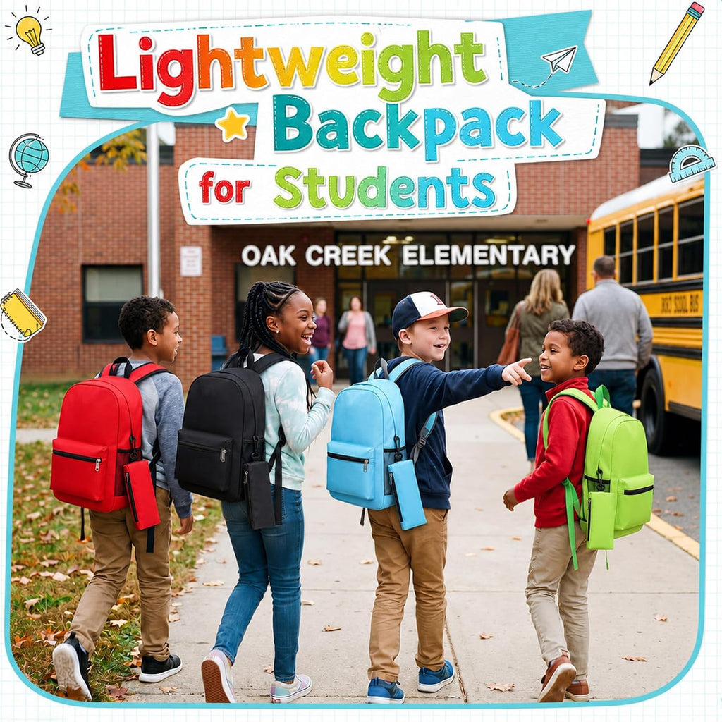 168 Pcs Backpacks Bulk with School Kits Pencil Bags Pens Rulers Glue Sticks Scissors Sharpeners Erasers (Classic)