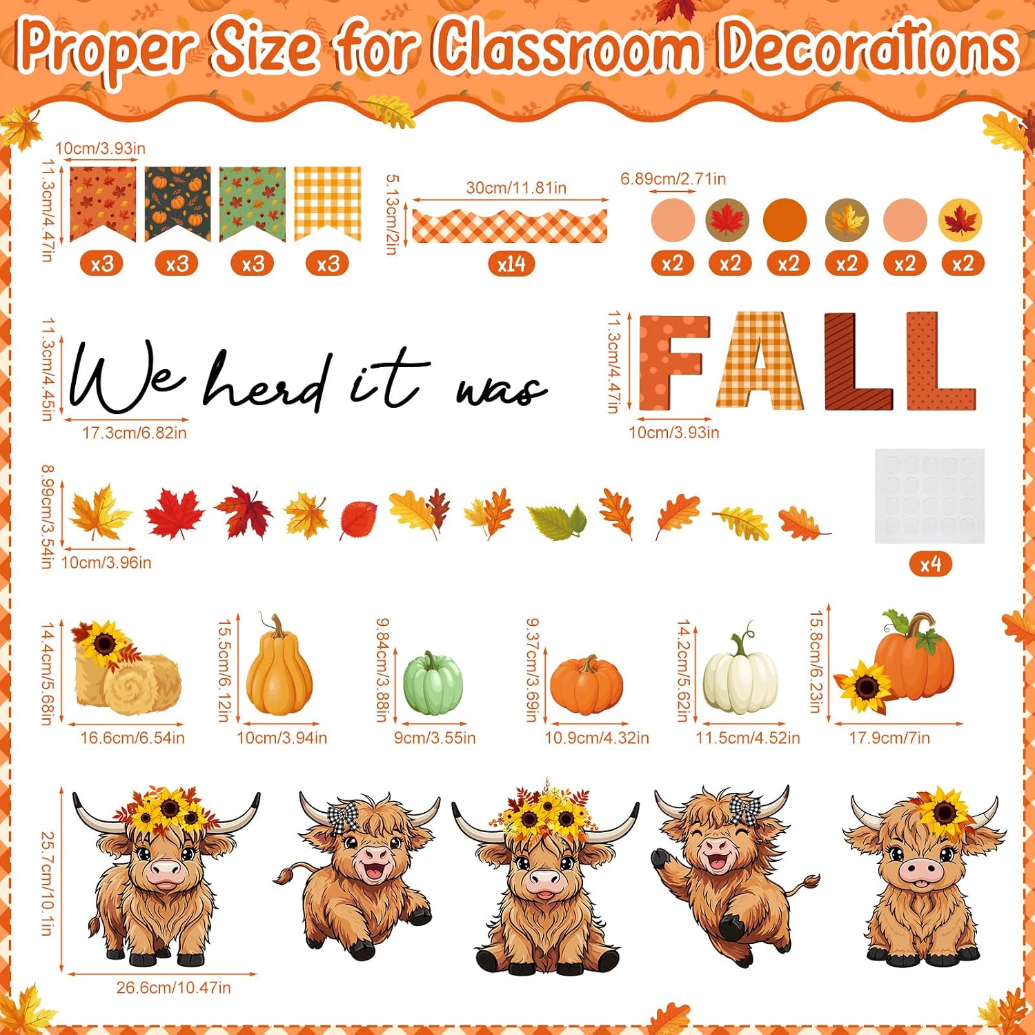 Fall Thanksgiving Bulletin Board Set Autumn Harvest Classroom Decorations Cutout for Door Wall School Supplies