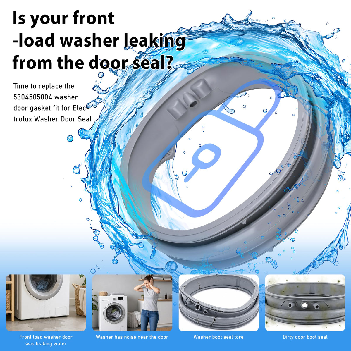 Washer Door Seal fit for Electrolux 5304505004 EFLS627UTT2 EFLS627UTT1
