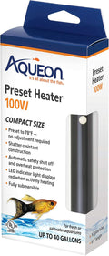 Aquarium Fish Tank Heater, Preset, Up to 30 Gallons, 100 Watts