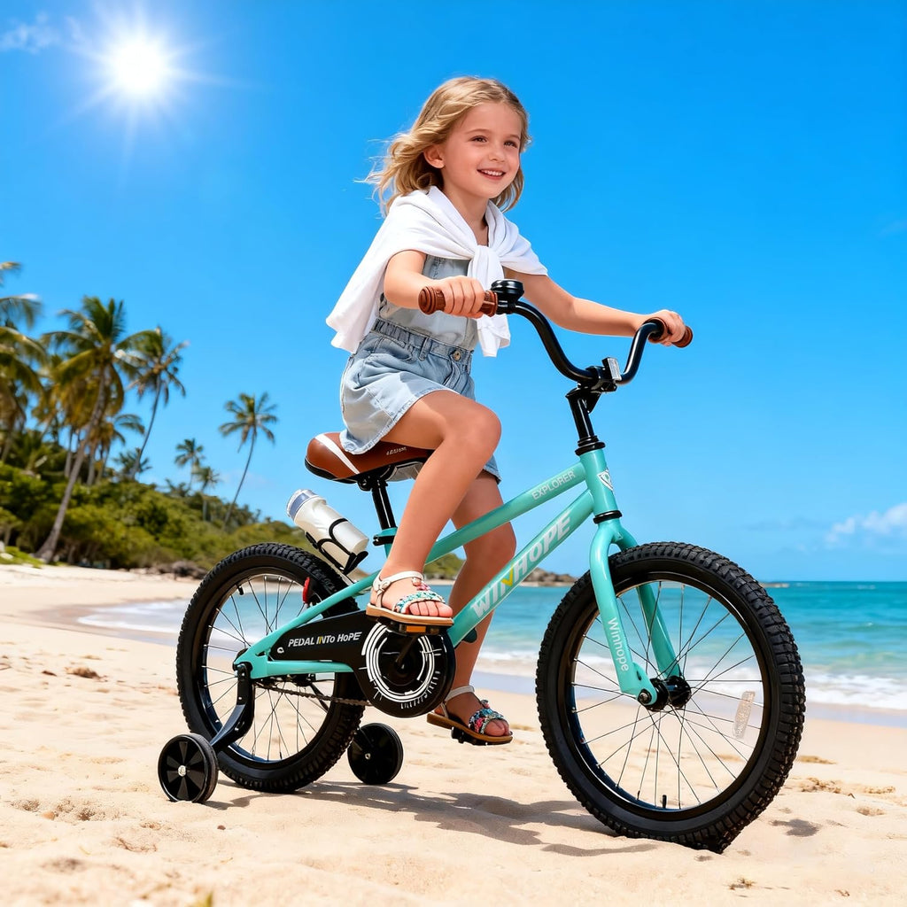 Kids Bike with Training Wheels, 12 14 16 18 Inch for Boys Girls 2-9 | Pedal Cycle with Coaster Brake Water Bottle