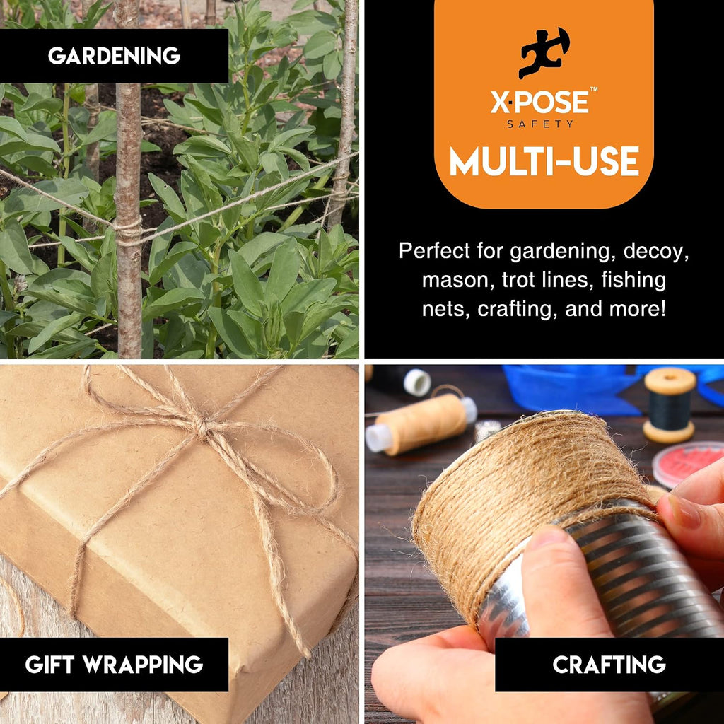 Jute Twine - 3 Ply Brown Roll 150 Feet Natural Jute String for Crafts, Packaging, Wrapping, Decorative Rope Cord for