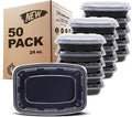Meal Prep Containers [50 Pack] 1 Compartment with Lids, Food Storage Containers, Bento Box, BPA Free, Stackable