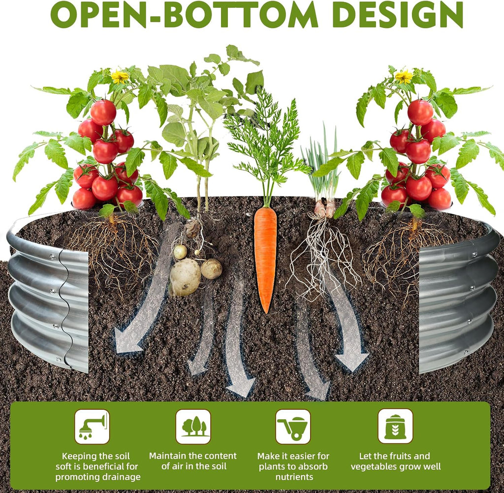 48" Round Galvanized Steel Fire Ring Pit/Raised Garden Bed Kit