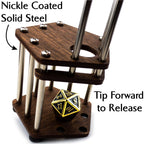 RPG Dice Jail | Metal Bars | Cage for Bad Dice | Prison | Walnut
