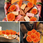 100PCS Orange Artificial Marigold Flower Heads with Stems