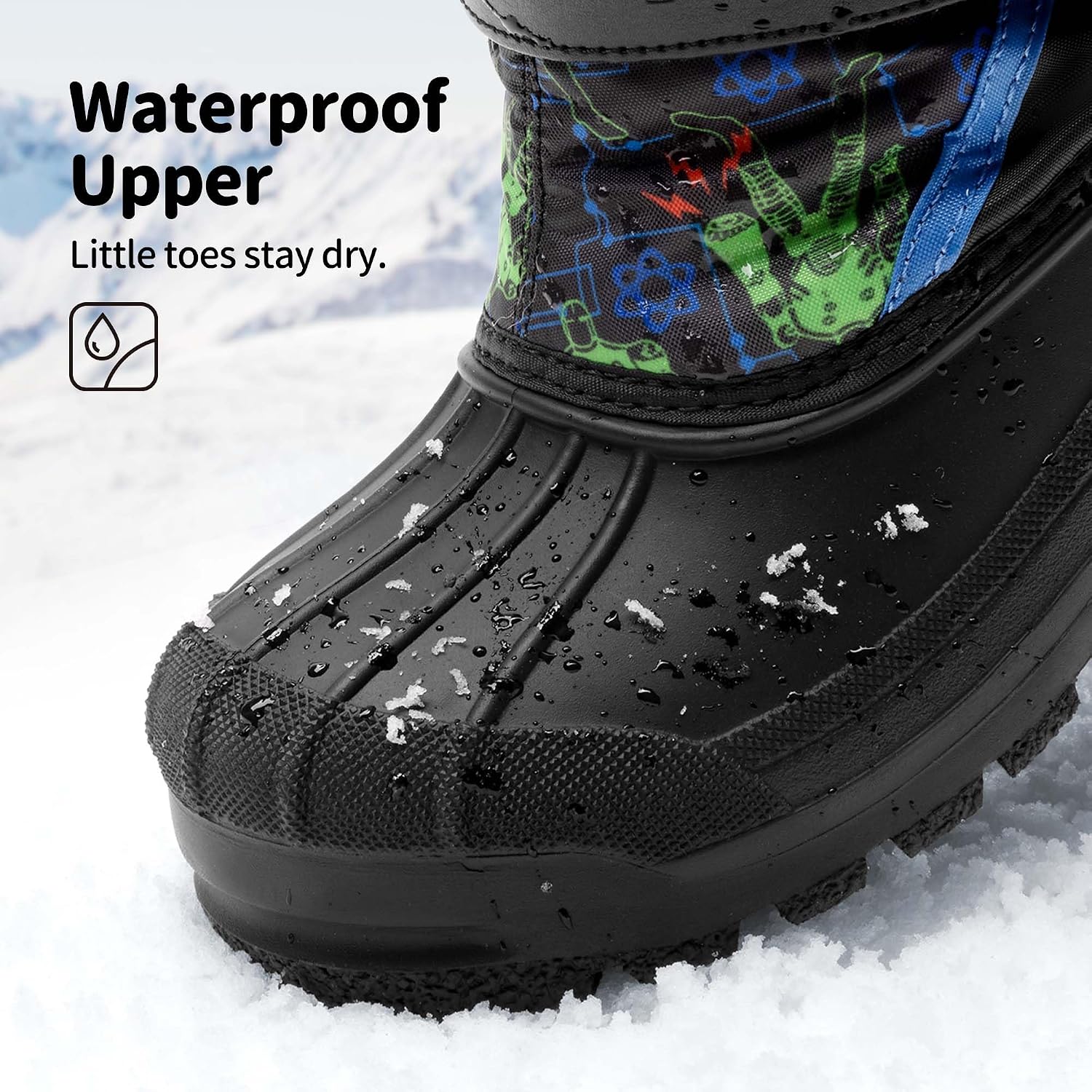 Unisex Snow Waterproof Winter Boots | Warm Faux Fur Lined Outdoor Secure Grip Anti Slip Outsole Easy Wear Windproof
