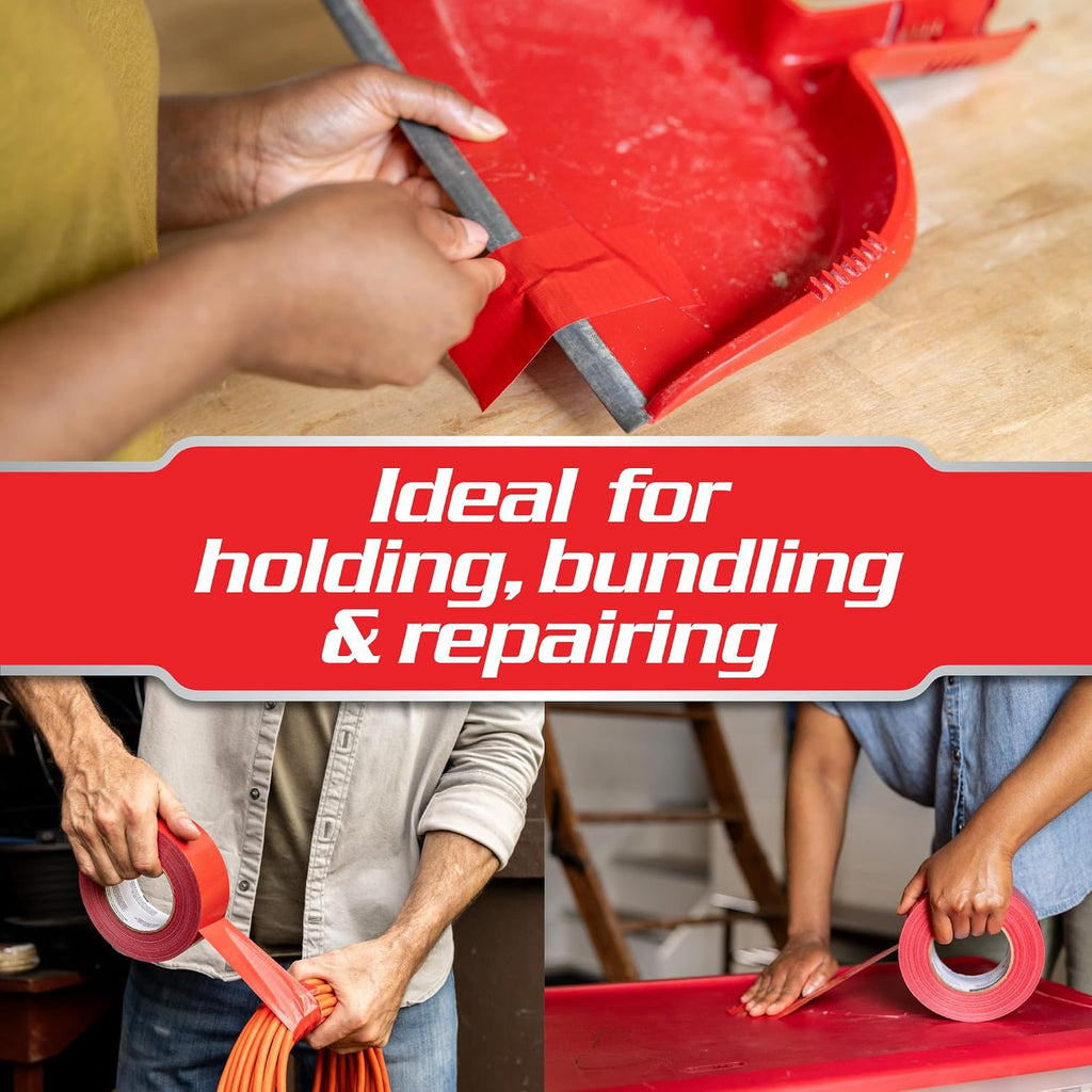 Pro Heavy Duty Duct Tape for Long Lasting Repairs, Red, Multipack