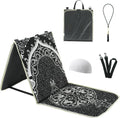 Portable Prayer Mat, Foldable Prayer Rug with Back Support, 36x78cm Islamic Prayer Mat, Includes Kufi Hat & 99 Beads