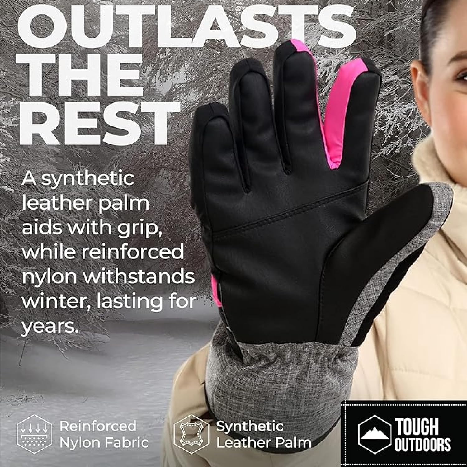 Women's Waterproof Ski Gloves - Adult Snowboarding Gloves
