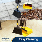 Large Commercial Dustpan with Comb, Upright Heavy Duty Dust Pan