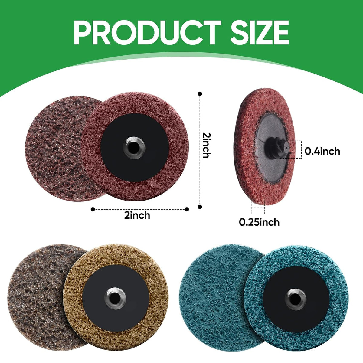 150 Pcs 2 Inch Surface Conditioning Discs Medium Grit Quick Change Sanding Discs for Die Grinders, Surface Stripping, Grinding, Polishing, and Burr Finishing