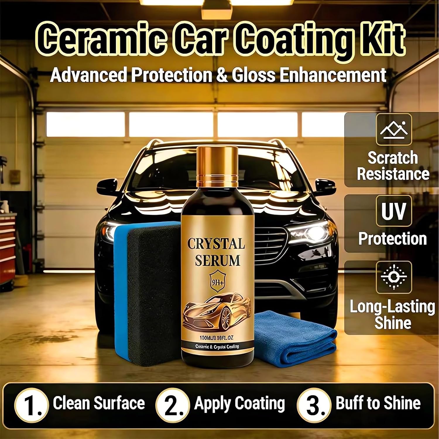 Ptz Crystal Serum Graphene 9h Ceramic Coating for Cars Interior Exterior Headlights Glass Nano Quick Cristal Serum