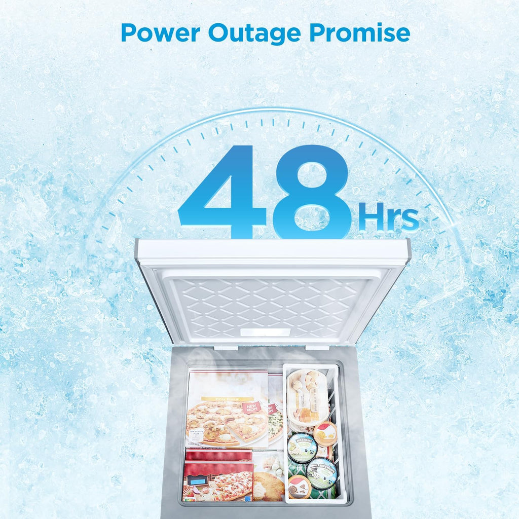 3.5 Cu.ft Chest Freezer, Fridge Freezer Convertible with LED Light