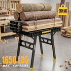 Portable Work Table, 1650lbs Capacity, Folding Work Bench, Yellow