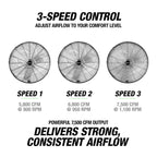 30 Inch Oscillating Wall Mount Fan 7500CFM Industrial Construction