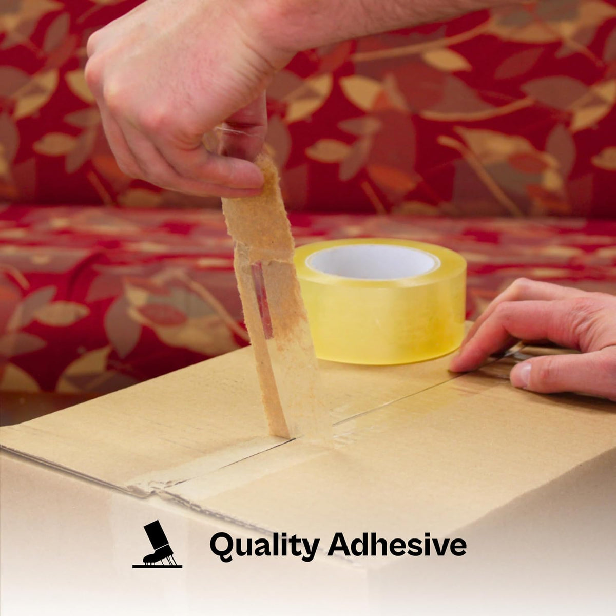 PSBM Hotmelt Machine Length Packing Tape, 4 Rolls, 2 Mil Thick, 2.83 Inch Wide, 1000 Yards Per Roll, Total 4000