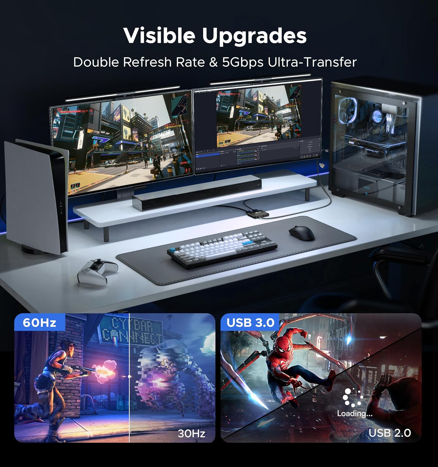 USB 3.0 HDMI Video Capture Card, 4K Passthrough, HD 1080P60 Output | Metalshell, Plug & Play, HDMI to USB C Audio
