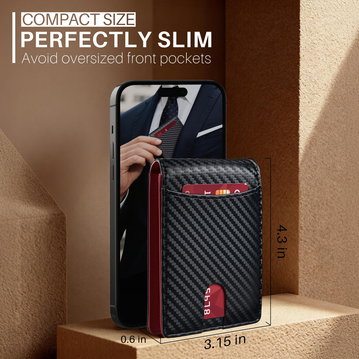Wallet for Men Slim RFID Blocking Credit Card Holder Leather Wallet