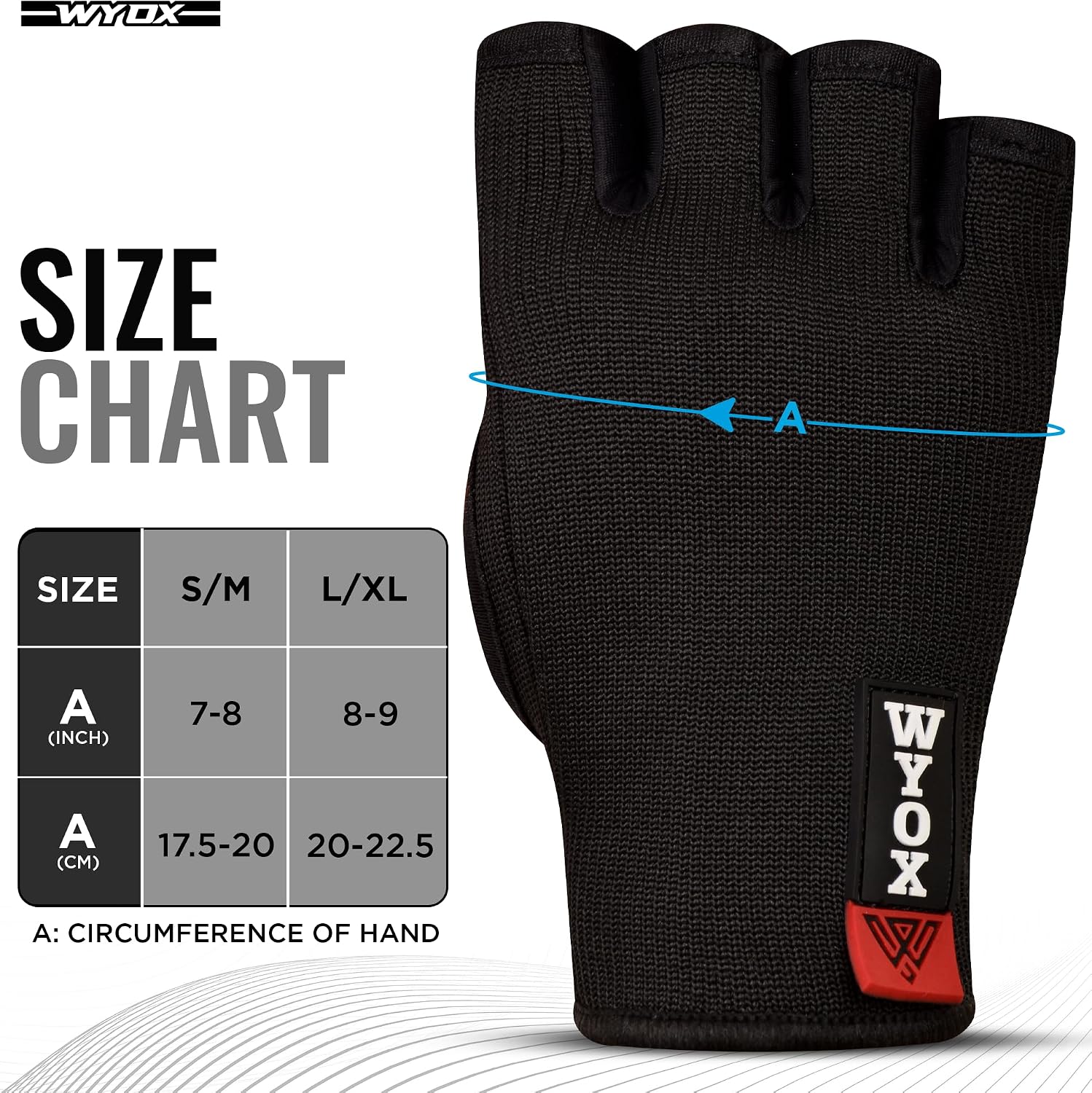 Inner Glove Hand Wraps for Boxing & Kickboxing — Elasticated Wrist Support, Knuckle Protection for Muay Thai, MMA