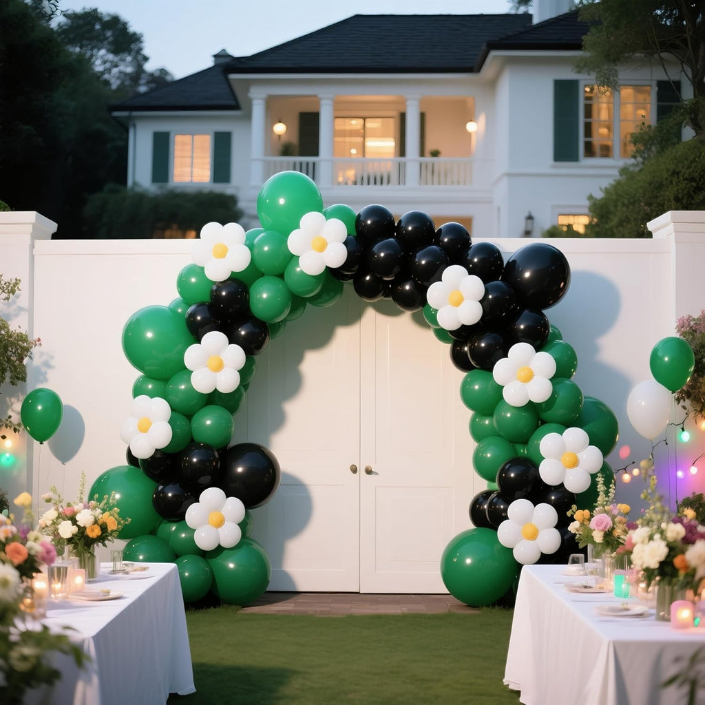 Black Balloons 145pcs Different Sizes 5in 10in 12in 18in Shiny Metallic Black Latex Balloon Arch Kit Garland for