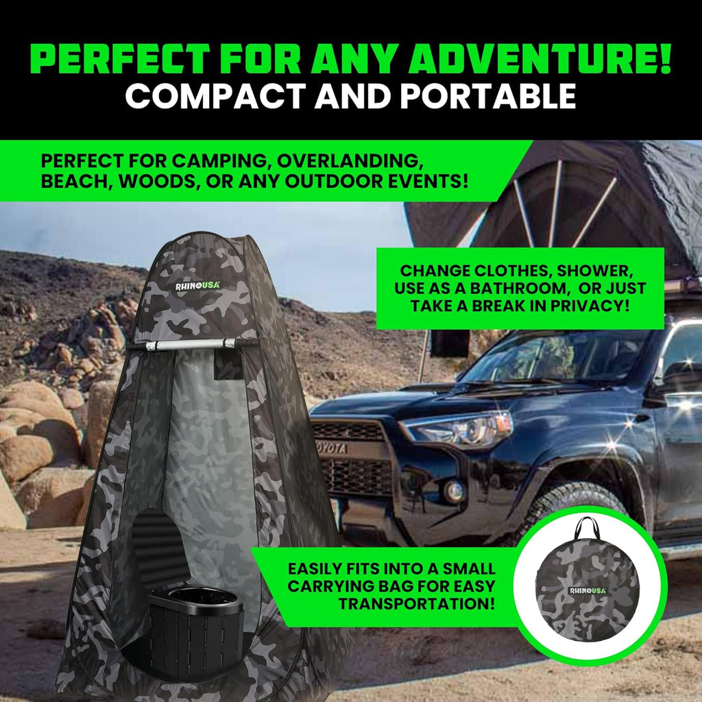 Pop-Up Privacy Changing Tent - Portable Camp Shower & Toilet | Outdoor Rain Shelter for Beach & Camping. Lightweight