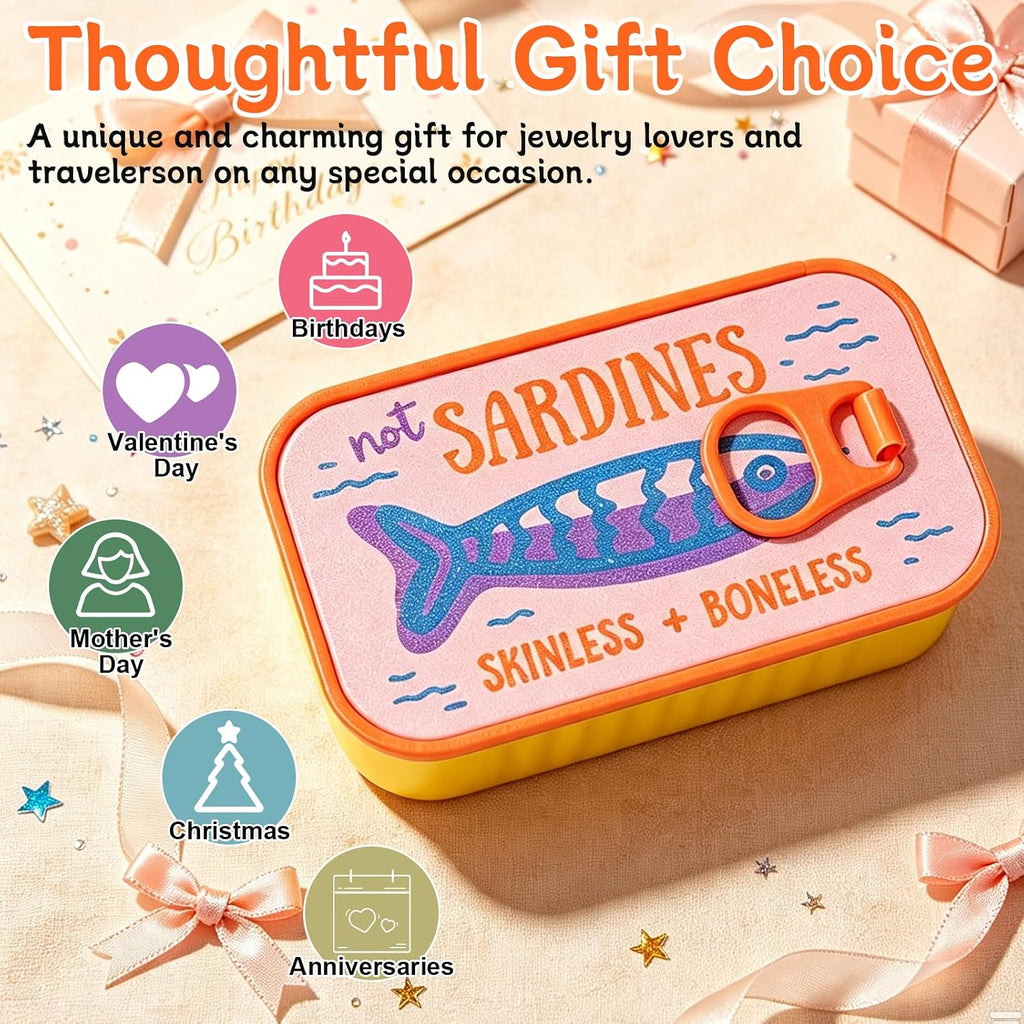 Sardine Travel Jewelry Case Portable Organizer for Earrings | Sardine Jewelry Box, Jewelry Travel Case, Portable
