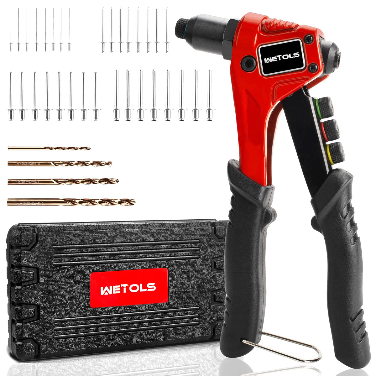 Pop Rivet Gun Kit with 200 Blind Rivets,Upgraded Pop Rivet Tool Kit