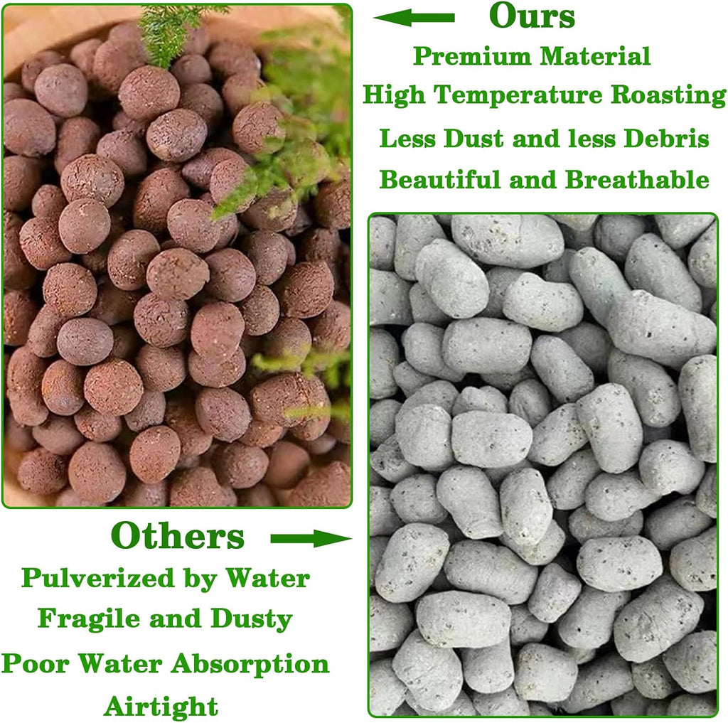 4LB Leca Clay Pebbles for Plants, 4mm-16mm Clay Balls for Hydroponic | Drainage, Reusable, Aeration, Moisture