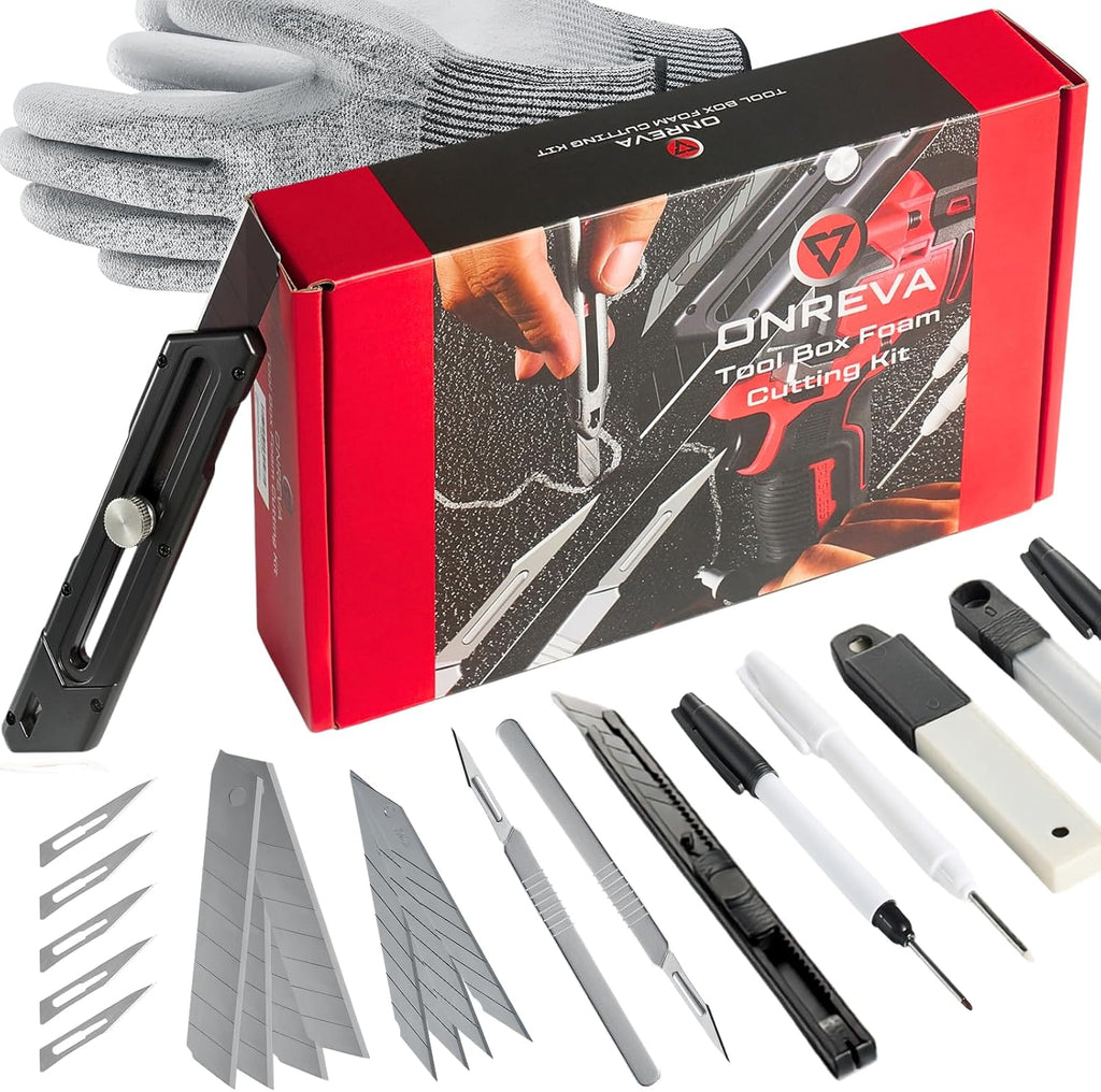 Tool Box Foam Cutting Kit for Kaizen Foam & Shadow Foam – Utility Knife Set for Custom Tool Box Foam Inserts