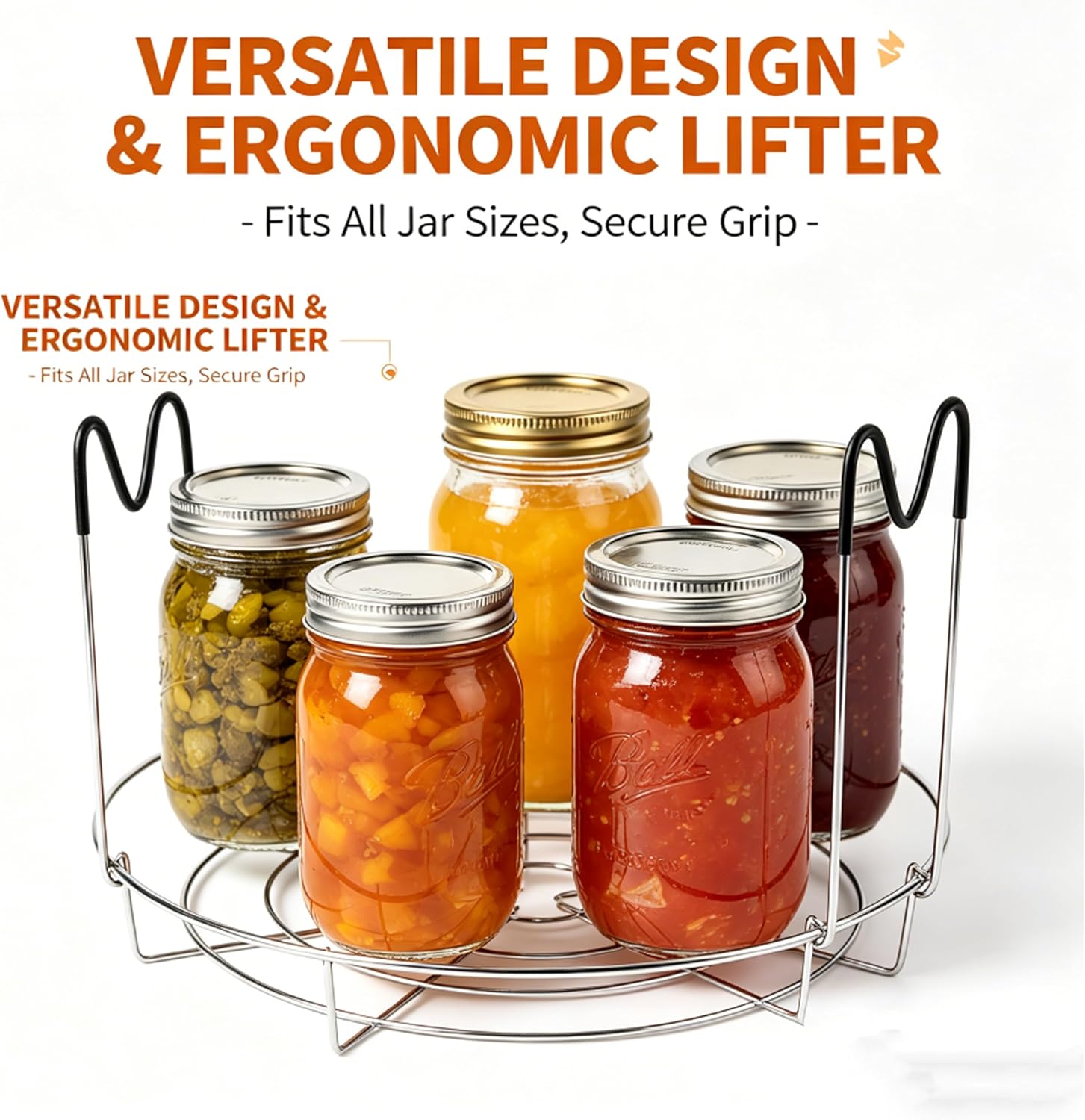11.8-Inch Canning Rack for Water Bath Canner with Jar Lifter