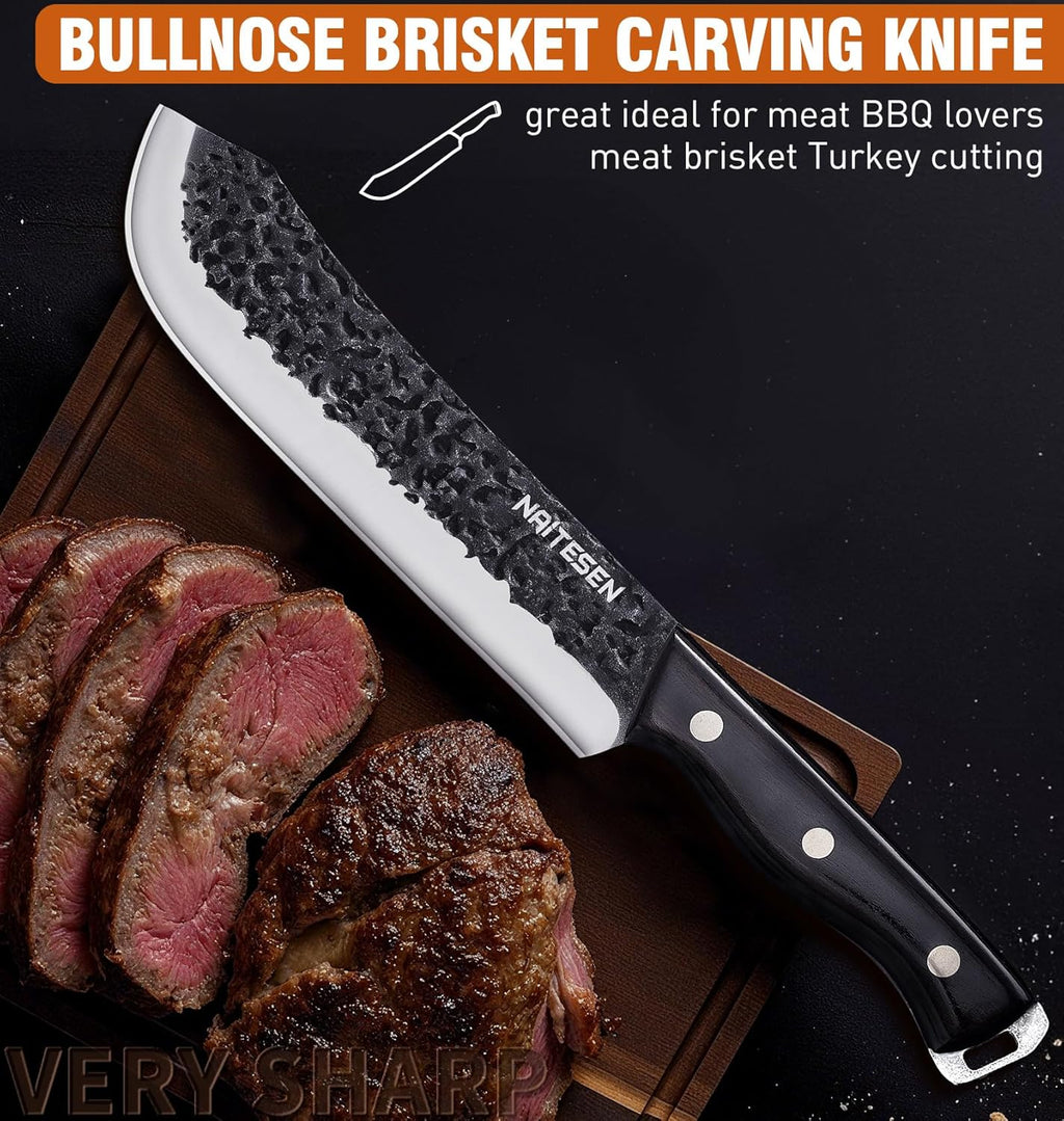 3PC Butcher Knife Set, Brisket Carving Breaking Boning Knife