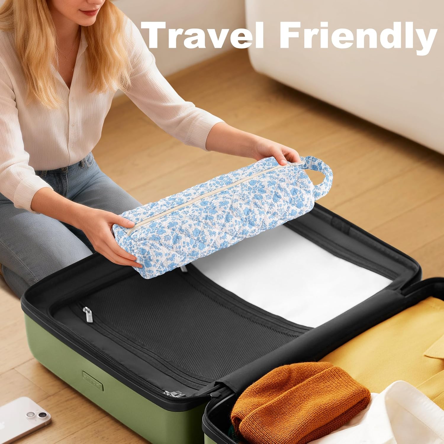 Hair Tools Travel Bag, Quilted Hair Tool Bag for Dyson Airwrap & Shark FlexStyle, Hair Dryer & Curling Iron Storage