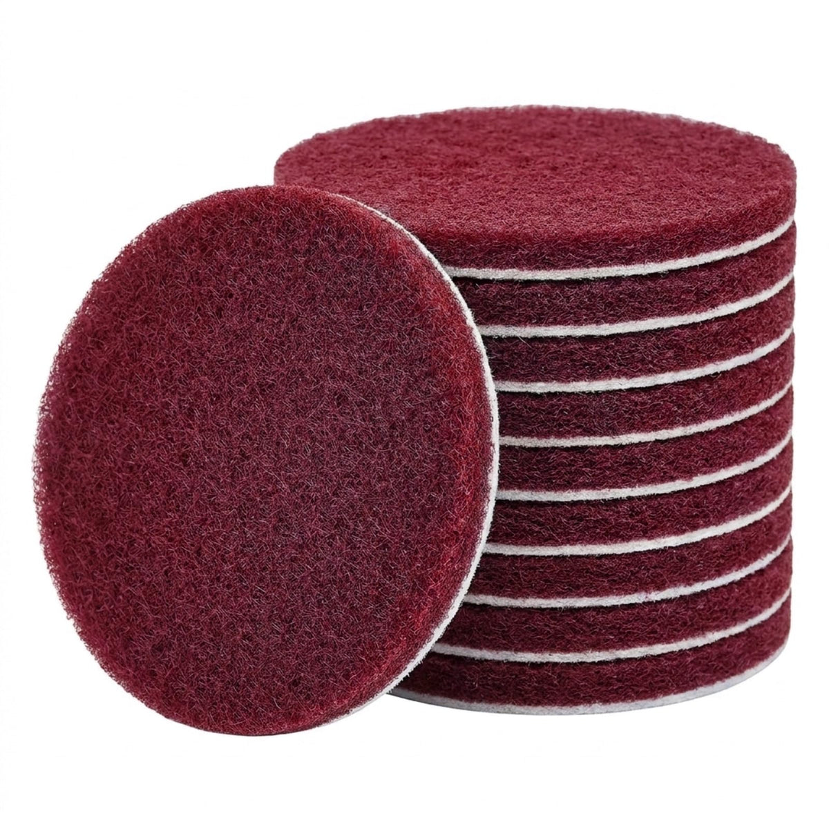 10 Pack 6 Inch 400 Grit Hook and Loop Scrubber Scouring Pads
