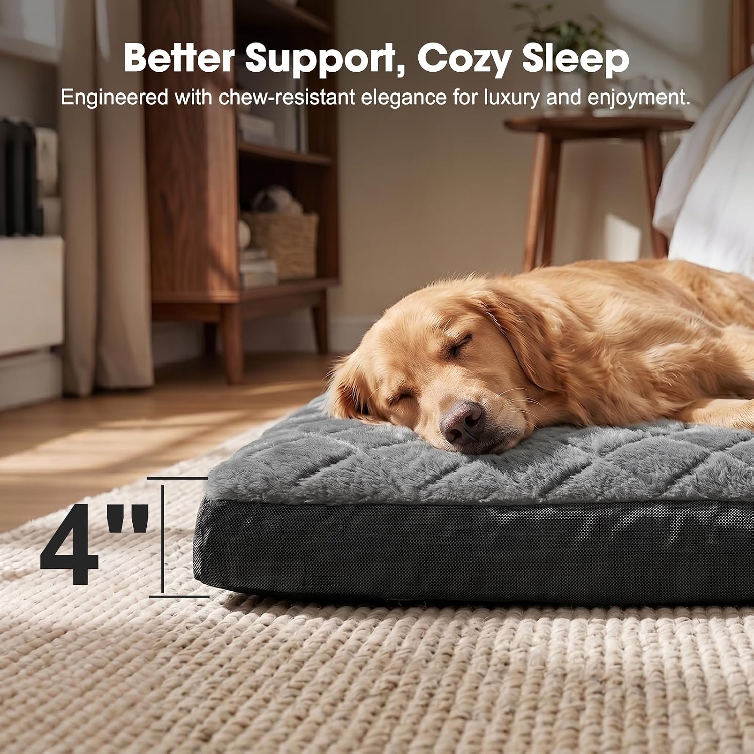 Indestructible Chew Proof Dog Beds for Large Sized Dogs, Durable Extra Large Dog Ded for Aggressive