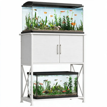 20-29 Gallon Aquarium Stand Metal Frame Fish Tank Stand with Cabinet Storage, for 20 Gallon Long Aquarium,30.7"