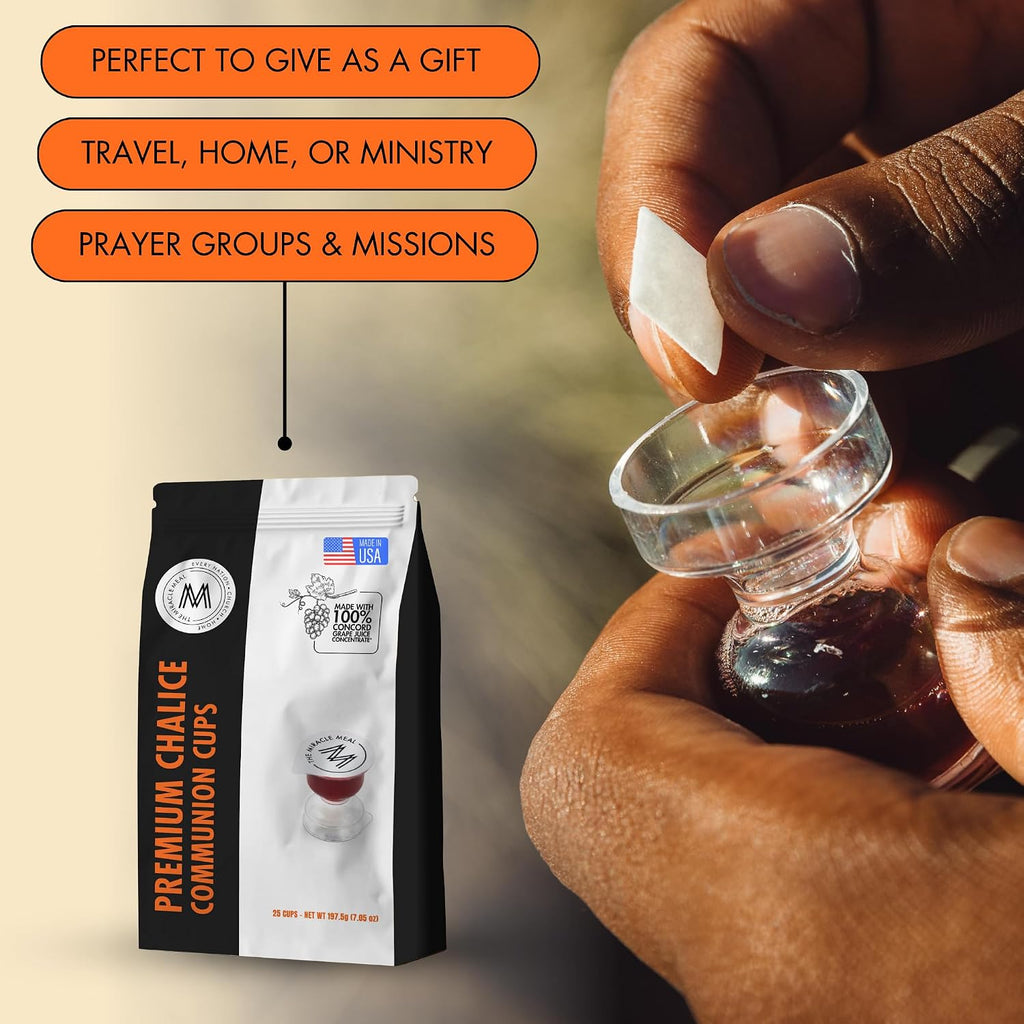 Miracle Meal Chalice Communion Cup & Wafer Set, Travel Pack of 25-Cups