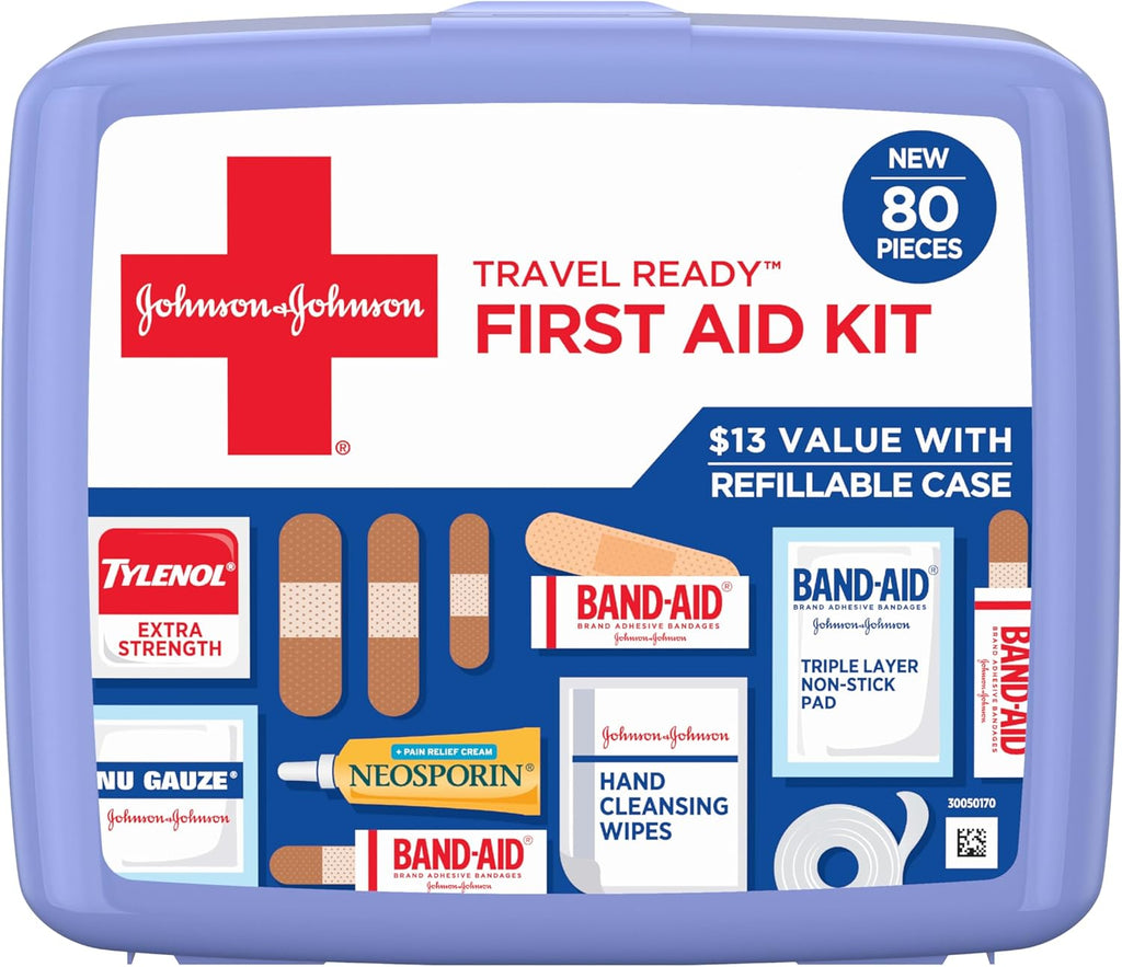 Brand Travel Ready Portable Emergency First Aid Kit, Minor Wound Care, Perfect for Home, Car, Camping, Travel &