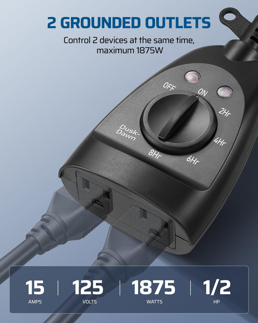 DEWENWILS Outdoor Timer Outlet Waterproof, Outdoor Timer for Lights,ETL