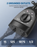 DEWENWILS Outdoor Timer Outlet Waterproof, Outdoor Timer for Lights,ETL