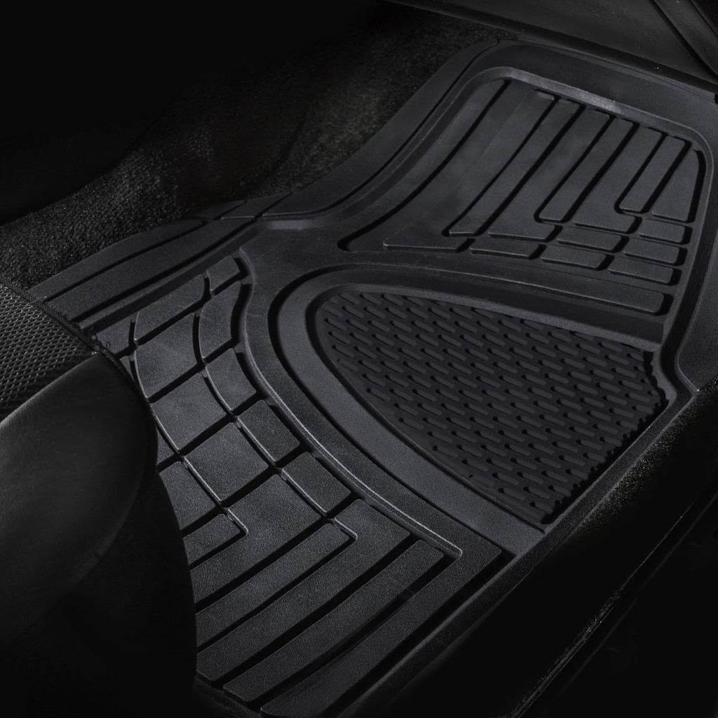 Automotive Floor Mats - Heavy-Duty Rubber Floor Mats for Cars, Universal Fit Full Set, Climaproof & Trimmable Floor