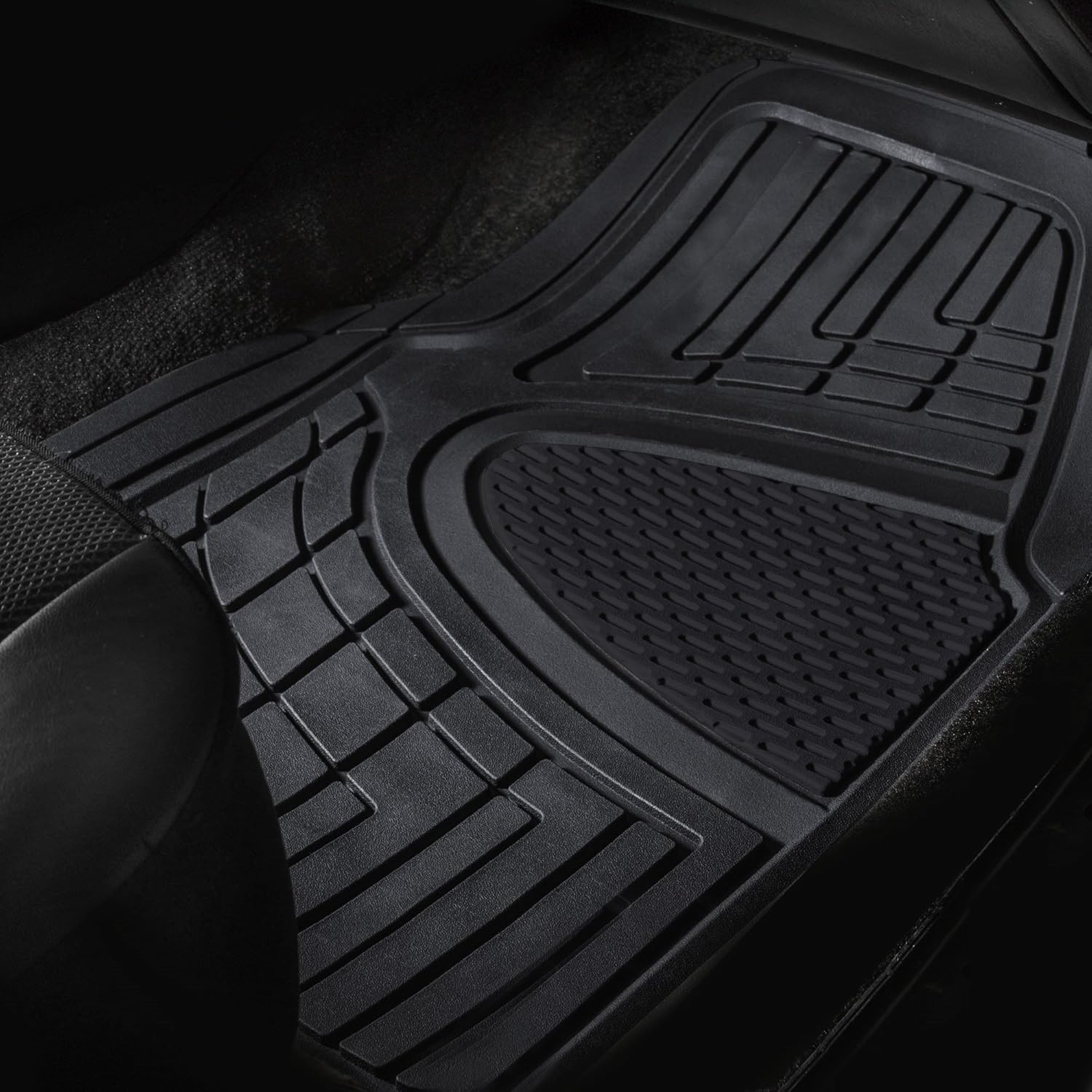Automotive Floor Mats - Heavy-Duty Rubber Floor Mats for Cars, Universal Fit Full Set, Climaproof & Trimmable Floor