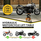 Hydraulic Motorcycle Lift Table, 350 LBS Heavy Duty Ultra-Stable Motorcycle Scissor Jack Stand Fit for Motorcycle
