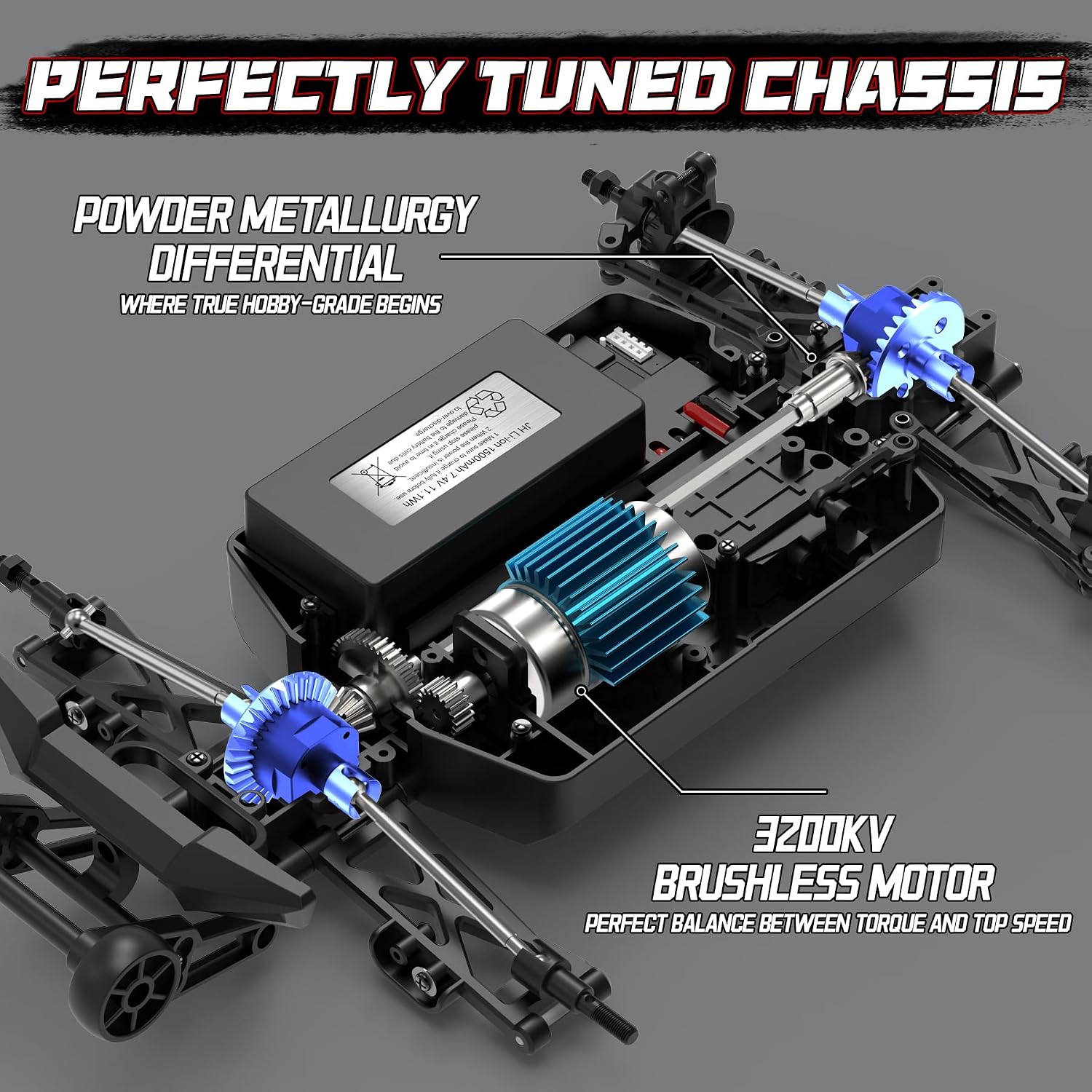 1:16 4WD Brushless rc Cars, 70+KM/H(Peak) High Speed Remote Car, RC Trucks 4X4 Offroad with 3000mAh Batteries, Boys