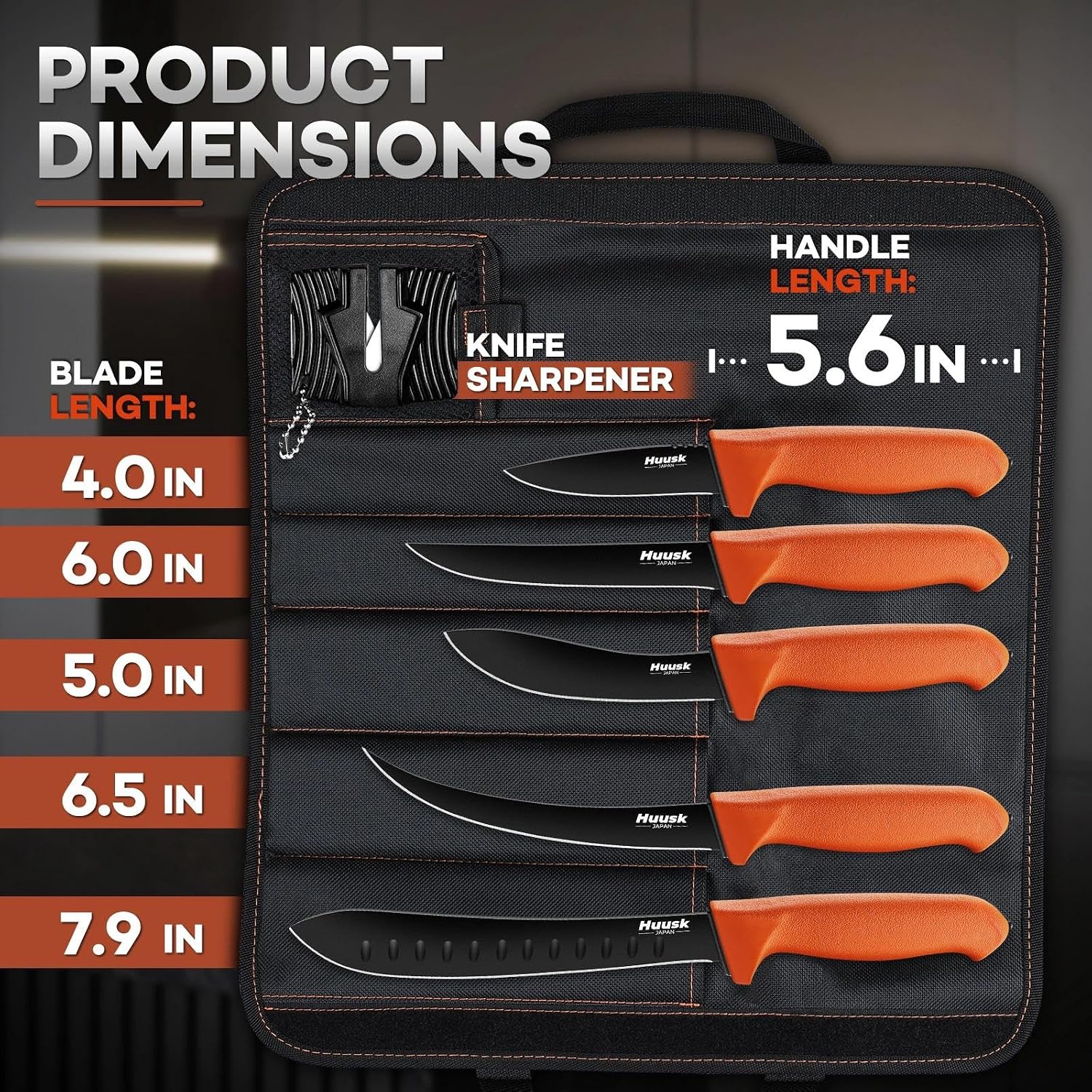 Butcher Knife Set - Meat Processing Kit with Roll Bag, Gift for Men