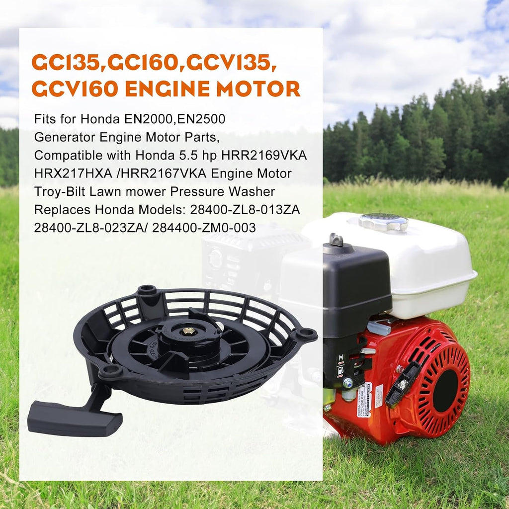 Hipa GCV160 Pull Start Recoil Starter Assembly Compatible with Honda GCV 160 GCV135 EN2000 HRU19 GC135 GC160 EN2000 Generator Engine Lawn Mower Replace 28400-Z0L-V20ZA 28400-Zl8-023ZA